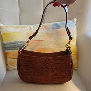 Paul Marius leather shoulder bag in burnt amber color